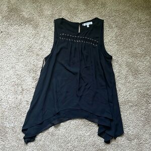 Black sleeveless blouse